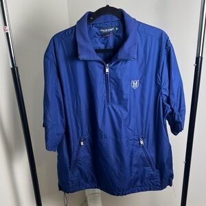 Polo Golf Ralph Lauren Short Sleeve Windbreaker Rain Jacket Hillwood CC Blue L